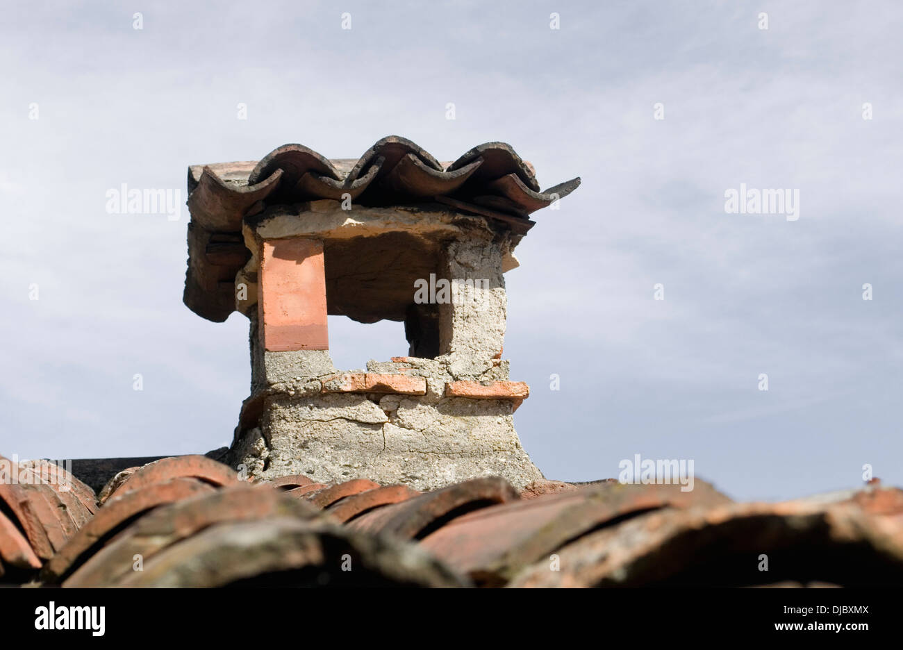 chimney on the roof Stock Photo