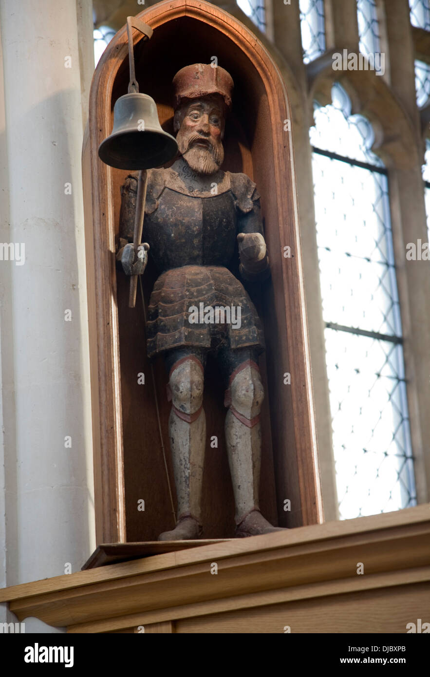 Clock jack figure dated 1682 Holy Trinity church, Blythburgh, Suffolk