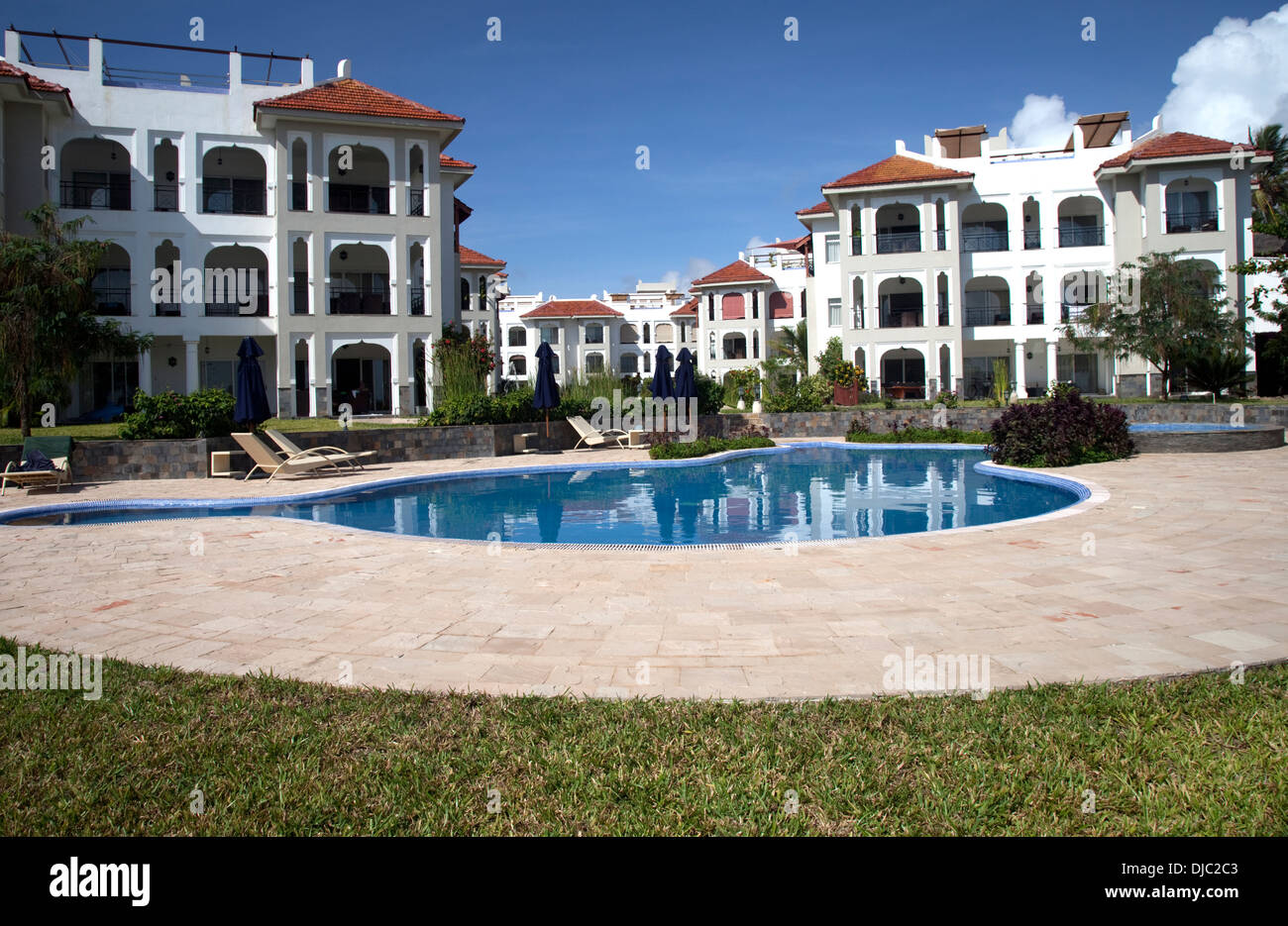 New development of luxury apartments on coast Mombasa Kenya Stock Photo
