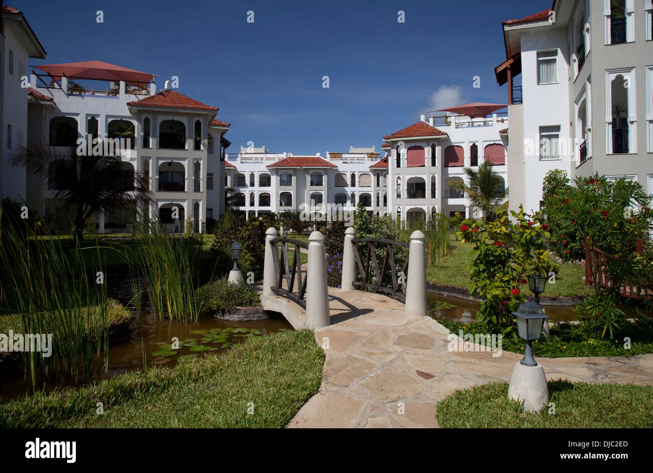 New development of luxury apartments on coast Mombasa Kenya Stock Photo