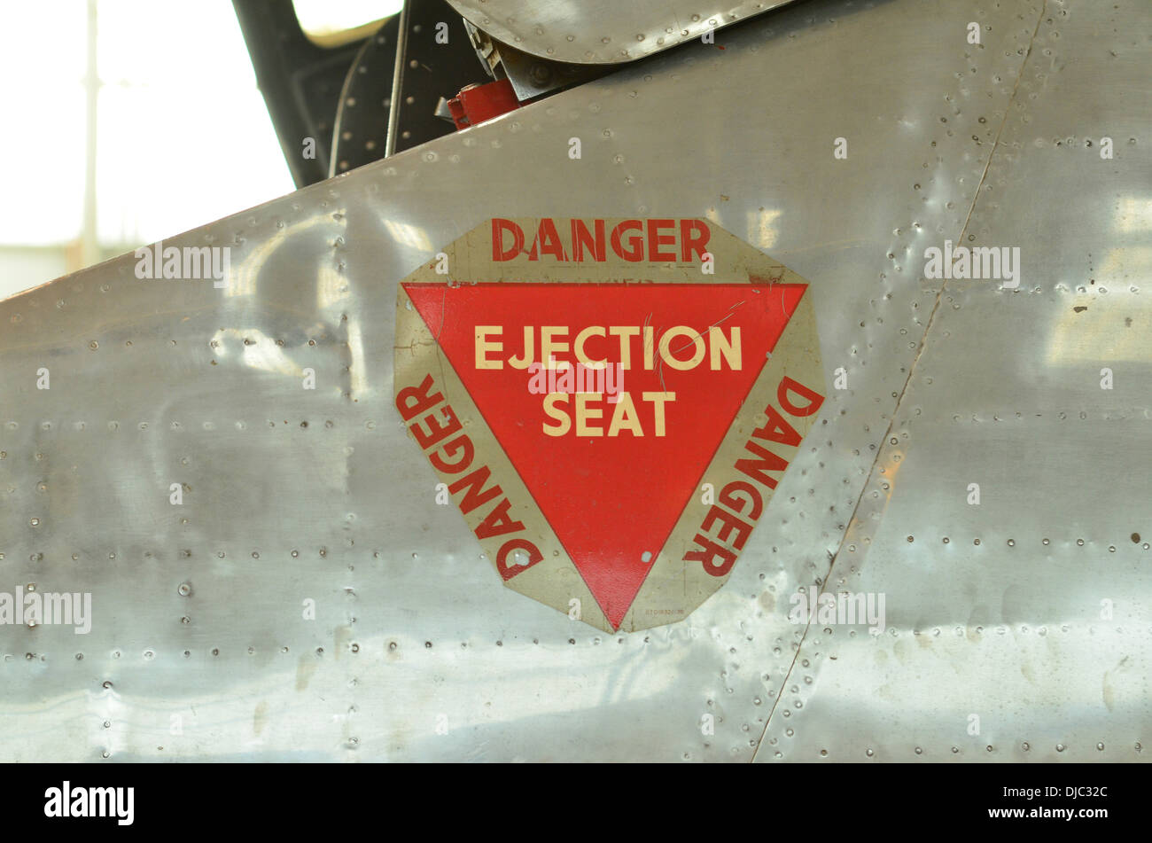 Pin DANGER EJECTION SEAT red-white triangle military fighter jet eject type