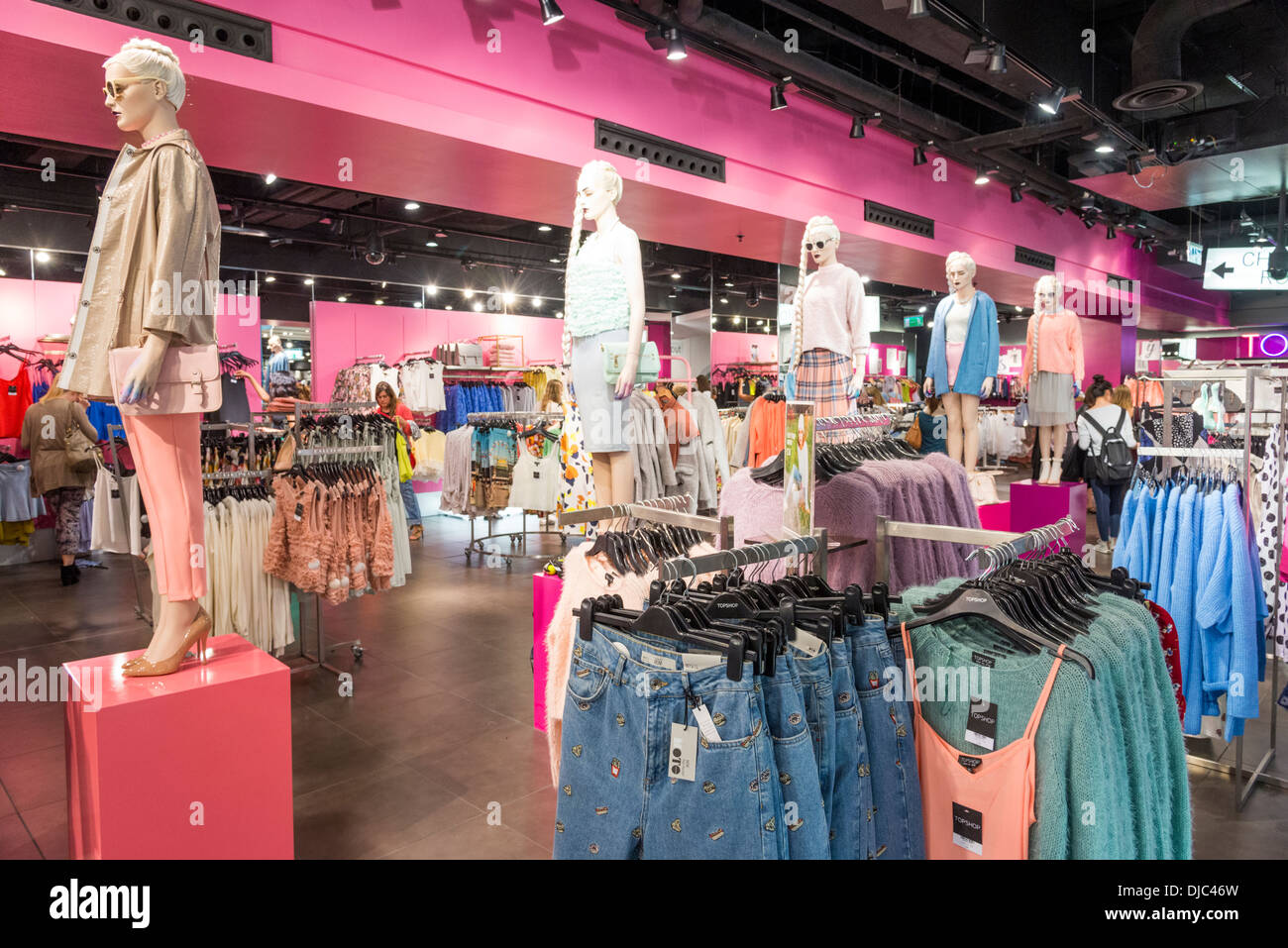 Women's clothes in Topshop, Oxford Street, London, England, UK Stock Photo  - Alamy