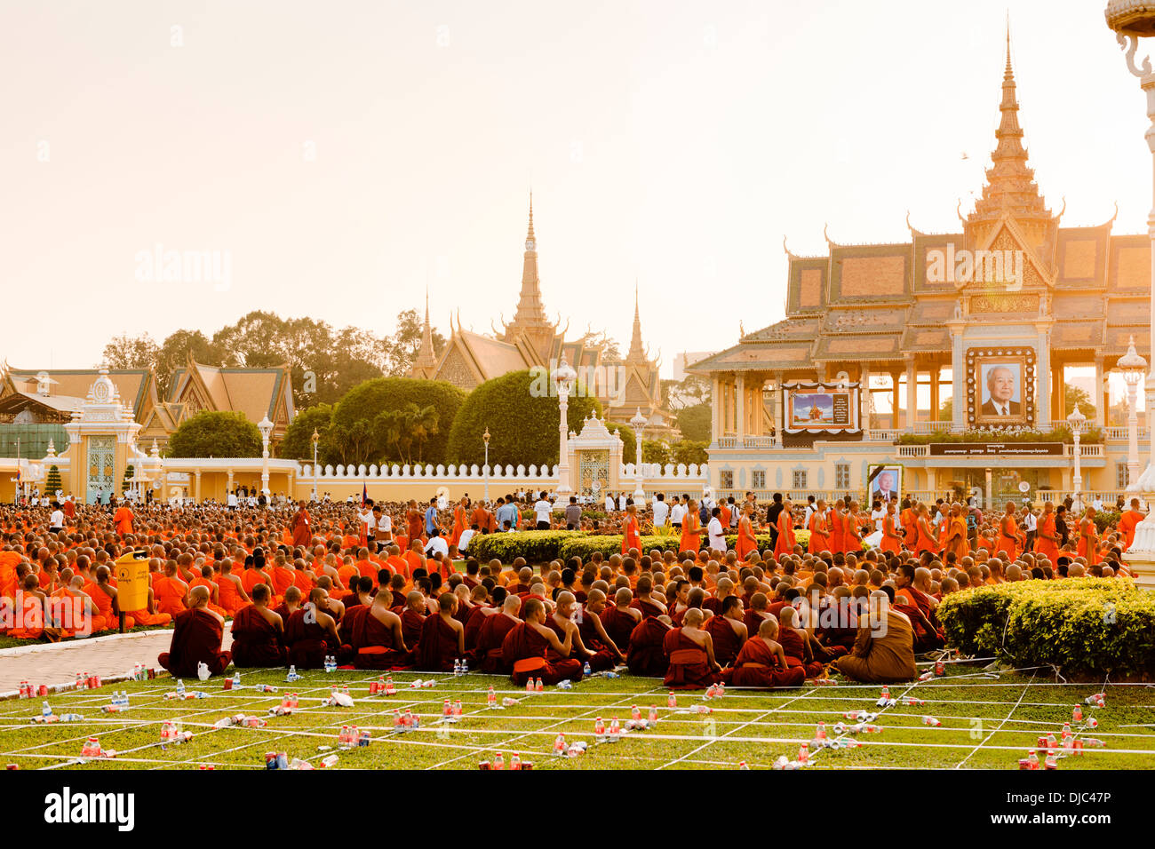 Cambodia commemorating former King Sihanouk who died in Beijing on the 15th of October 2012. Phnom Penh, 26th of January 2013. Stock Photo