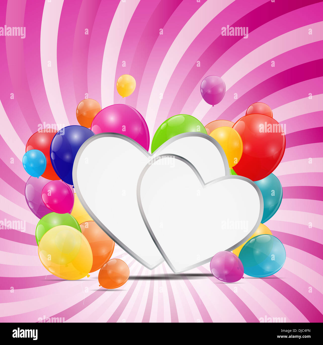 Balloon Heart Vector Illustration Background Stock Photo - Alamy