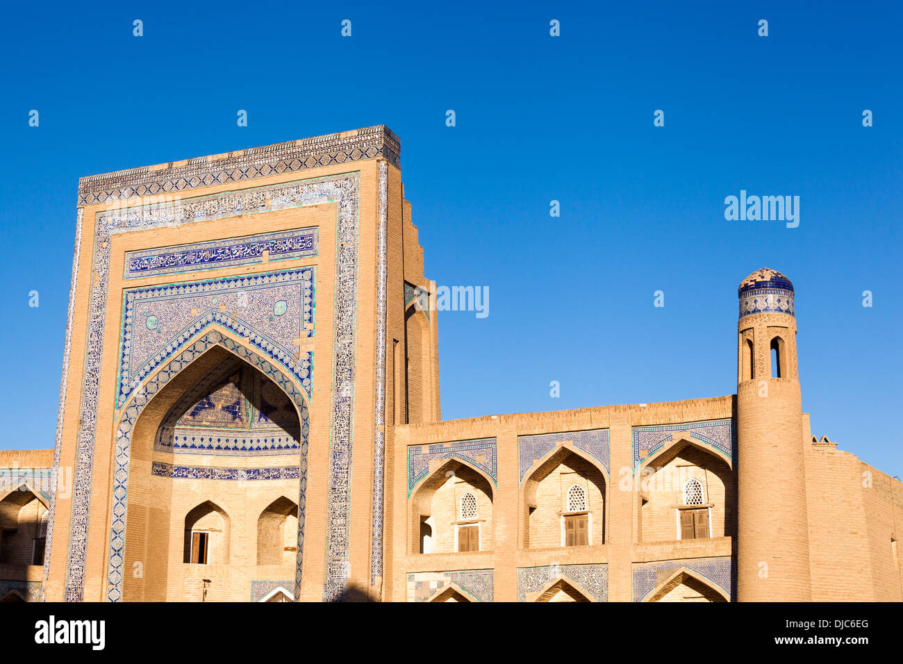 Olloqulixon Madrasah, Ichan Kala, Khiva, Uzbekistan Stock Photo