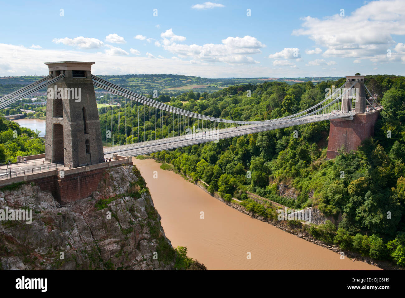 The Clifton Suspension Bridge spanning the Avon River in Bristol, England. Stock Photo