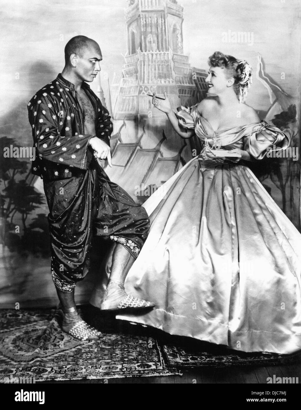 Yul Brynner and Celeste Holm, The King and I, St. James Theater, Broadway, New York City, 1952 Stock Photo