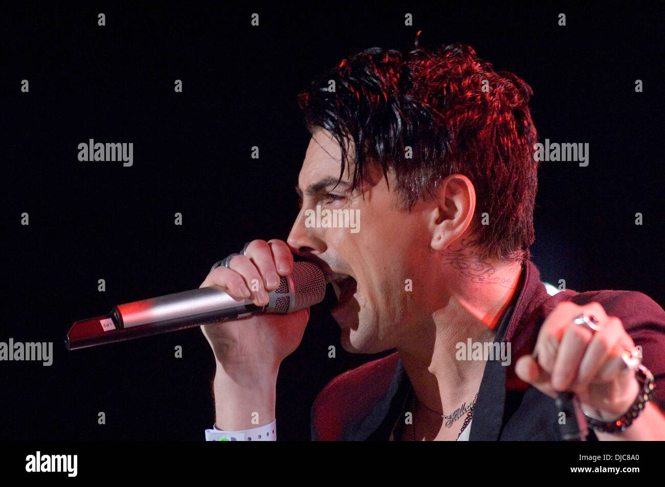 Ian Watkins - lead singer with the Welsh rock band - Lostprophets. Editorial use only Stock Photo