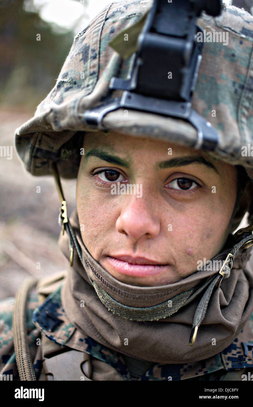 US Marine Pfc. Christina Fuentes Montenegro during the Infantry