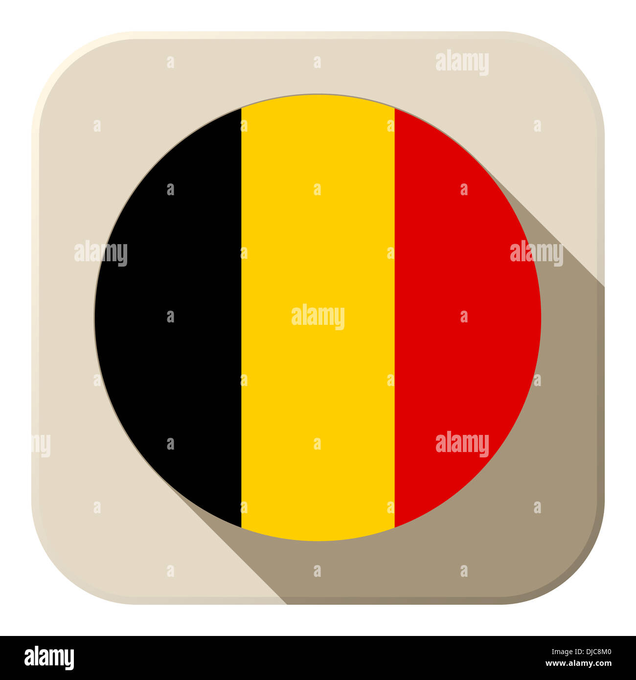 Vector - Belgium Flag Button Icon Modern Stock Photo - Alamy
