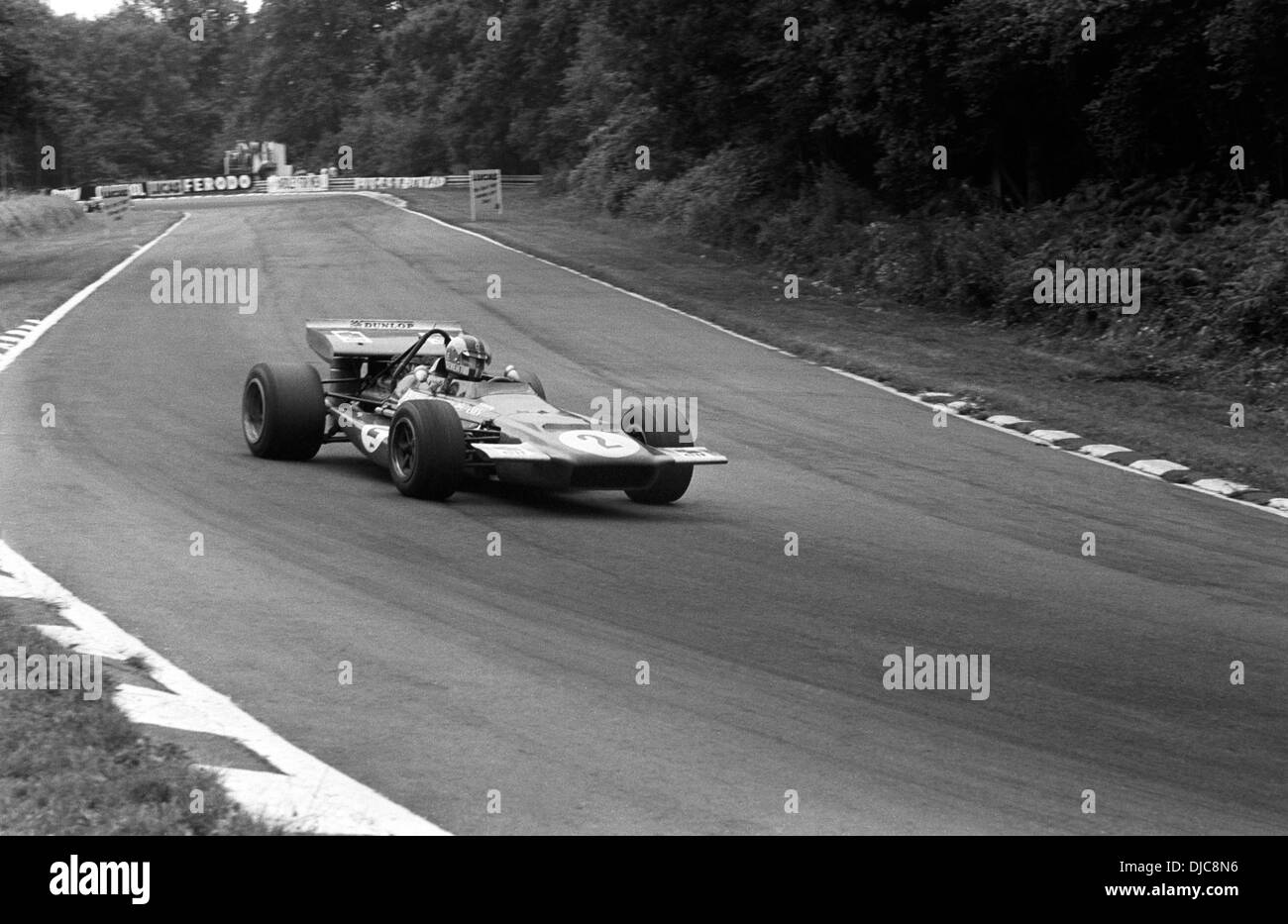 Francois Cevert in the Tyrrell March 701 at Stirling's Bend. British GP, Brands Hatch, England 18 July 1970. Stock Photo