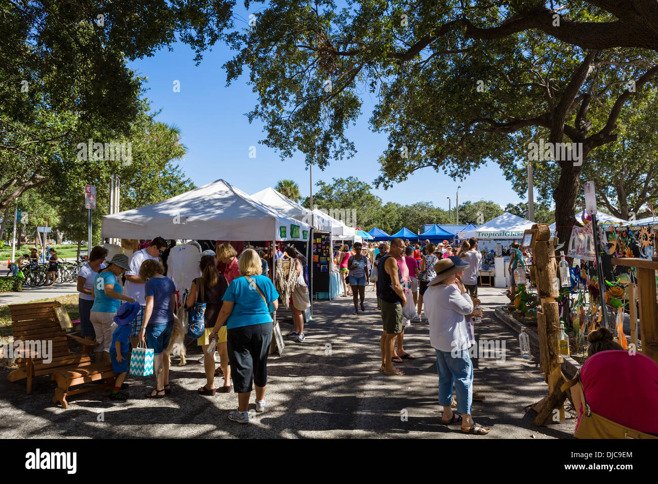 Saturday morning market, Progress Energy Park, St Petersburg, Florida, USA Stock Photo