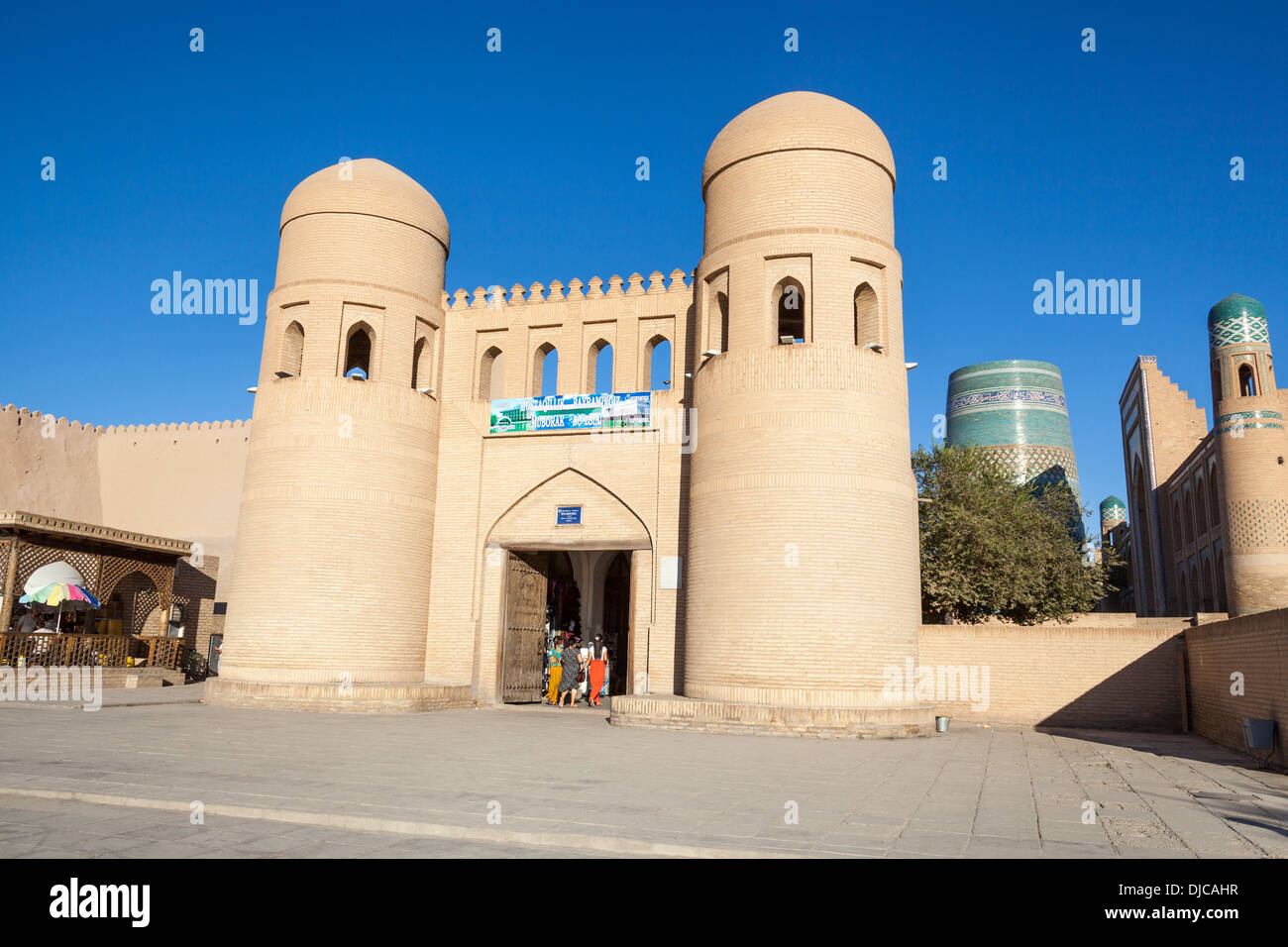 Ota Darvoza, one of the historic city gates, Ichan Kala, Khiva, Uzbekistan Stock Photo