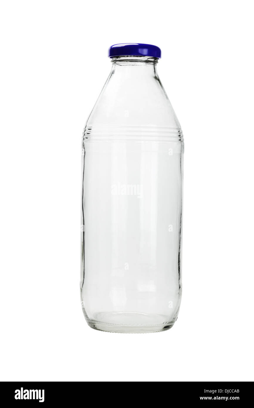 Empty Glass Bottle On White Background Stock Photo