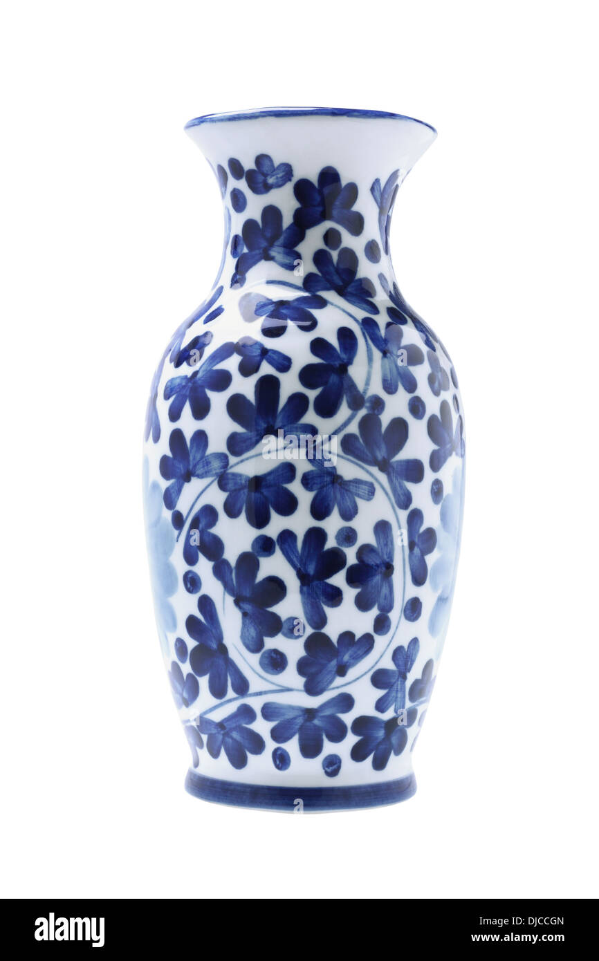 Chinese Porcelain Vase On White Background Stock Photo Alamy