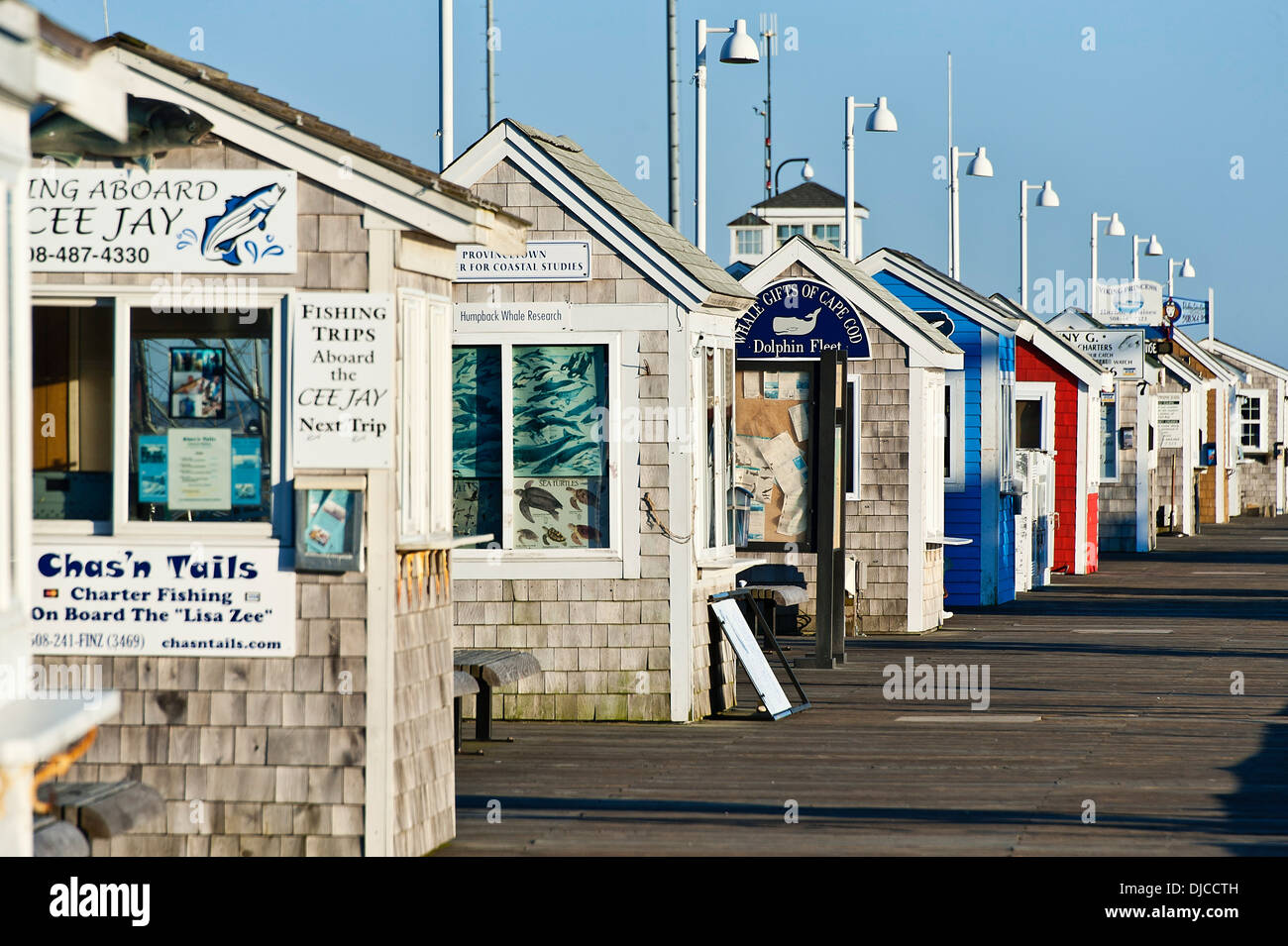 Excursion ticket booths, Provincetown, Cape Cod, Massachusetts, USA Stock Photo
