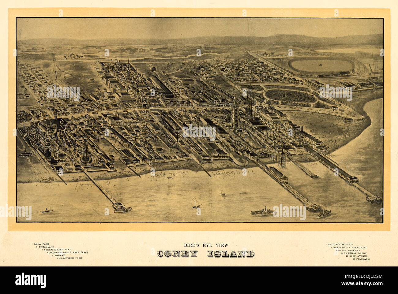 Bird's eye view Coney Island. 1906 Stock Photo Alamy