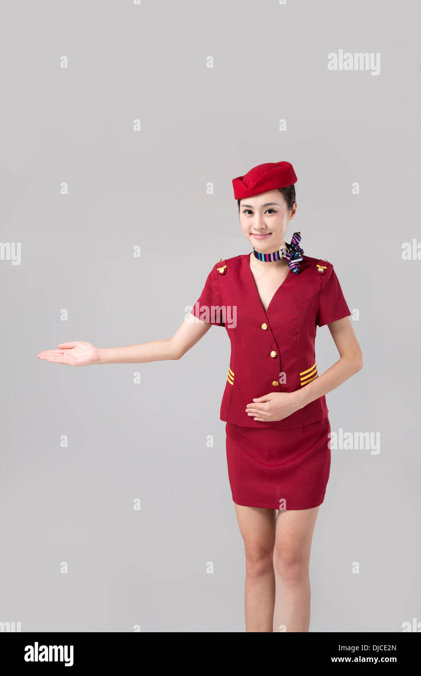 Airline Stewardess,Flight Attendant,Air Host,Cabin Crew Stock Photo