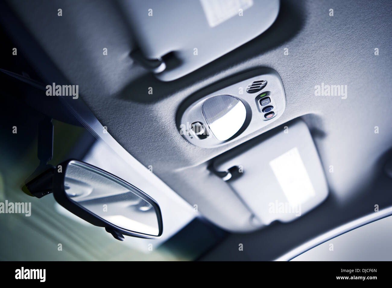 Modern Car Ceiling Closeup. Car Interiors Photo Collection Stock Photo