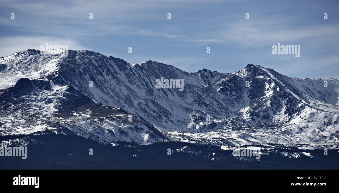 Colorado Mountains in Snow. Mountains Panorama in Early Winter Stock ...