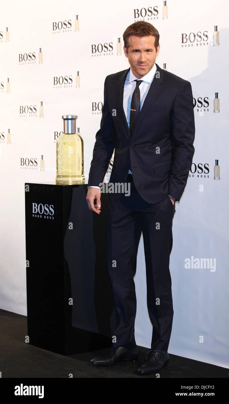 RYAN REYNOLDS celebrated in Madrid 15 years of successful fragrance BOSS  BOTTLED, which is royalty Stock Photo - Alamy