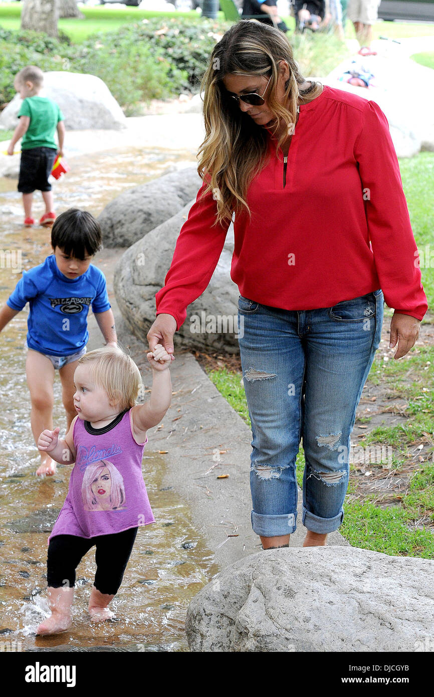 Nicole Eggert and daughter Keegan Former 'Baywatch' star takes her daughter to a park in Beverly Hills Los Angeles, California - 23.08.12 Stock Photo