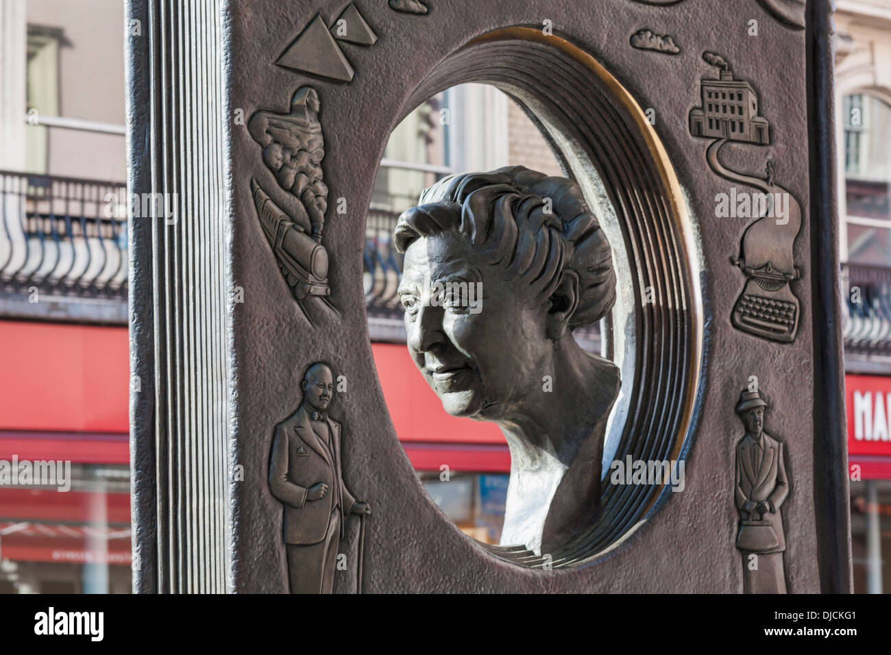 England, London, Covent Garden, Agatha Christie Memorial Statue by Ben