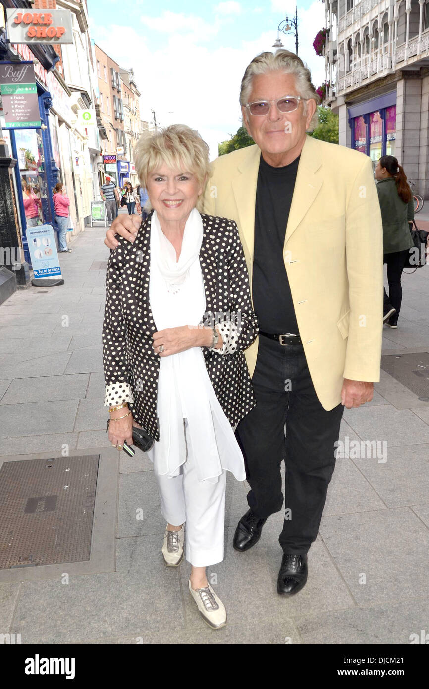 TV presenter Gloria Hunniford with husband and celebrity hairdresser Stephen Way, spotted walking past The Gaiety Theatre. Dublin, Ireland - 28.08.12 Stock Photo