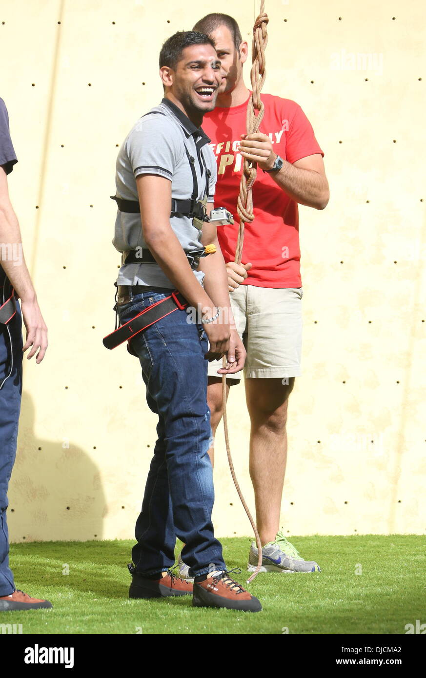 Amir Khan Walker's deep ridged crisps - Britain's tallest climbing wall ...