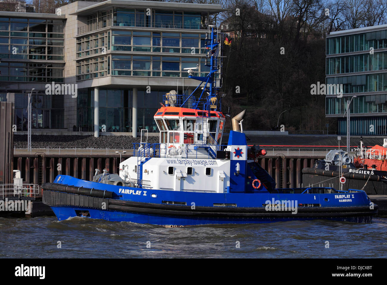harbor tug at the port of Hamburg, Germany Stock Photo