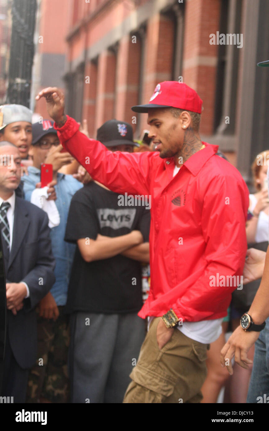 Chris Brown exits the Bape Store in SoHo New York City, USA - 10.08.12  Stock Photo - Alamy