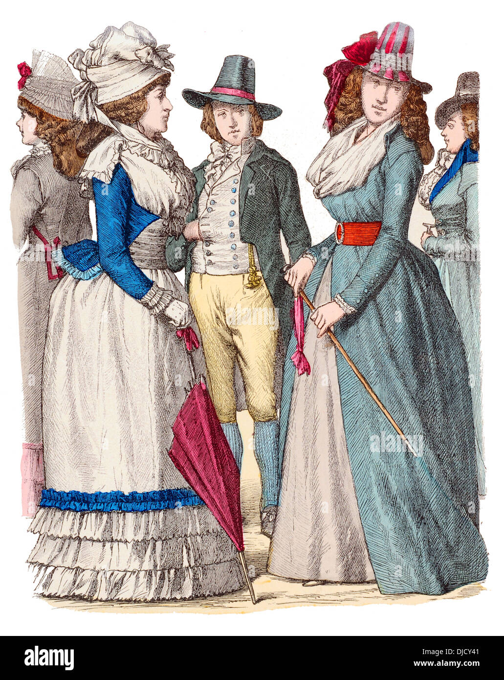 Late 18th century XVIII 1791 Costumes Stock Photo