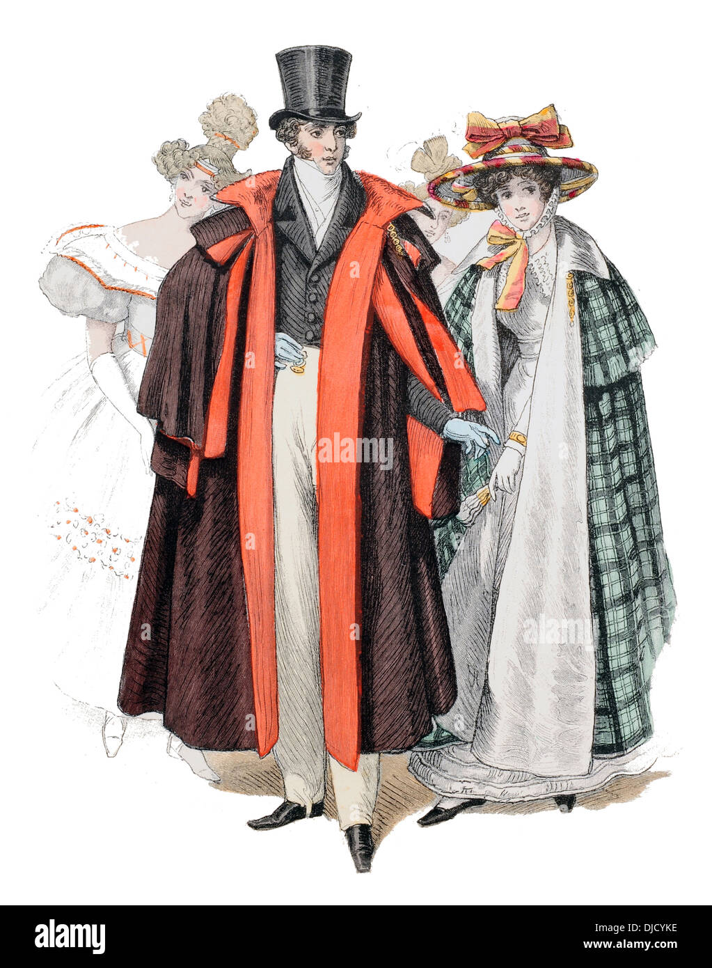 Early 19th century XIX 1800s German costume Stock Photo