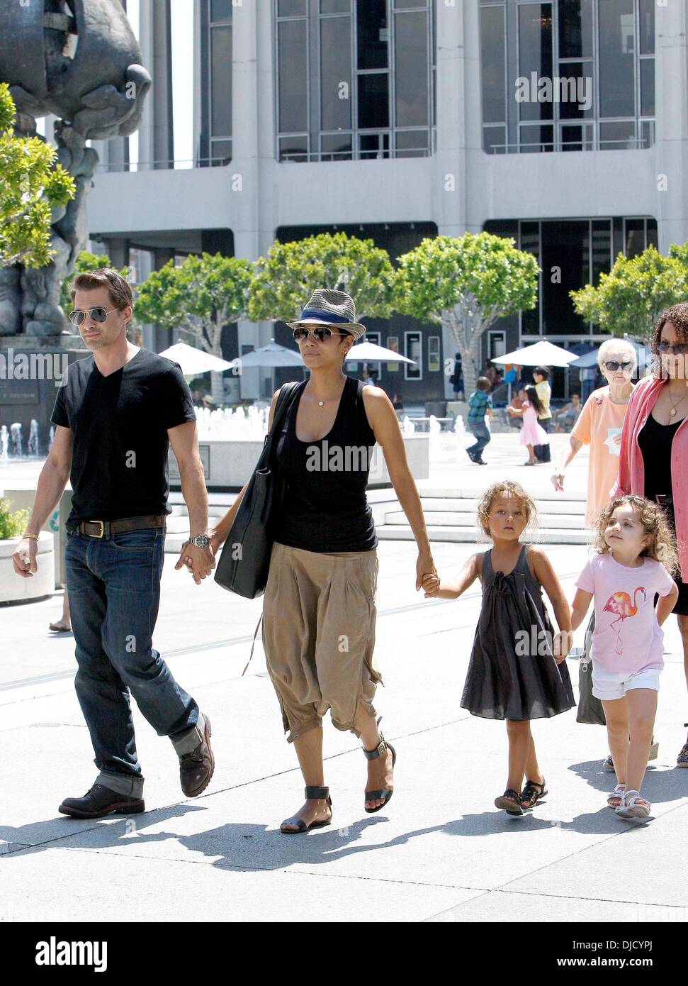 Olivier Martinez, Halle Berry and Nahla Ariela Aubry Halle Berry arrives at The Music Center with her daughter and fiance Los Angeles, California - 11.08.12 Stock Photo