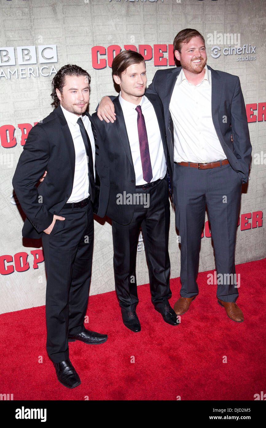 Kevein Ryan. Tom Weston Jones & Dylan Taylor Celebrities attend the premiere of BBC America's new drama series 'Copper' held at The Museum of Modern Art New York City, USA- 15.08.12 Stock Photo