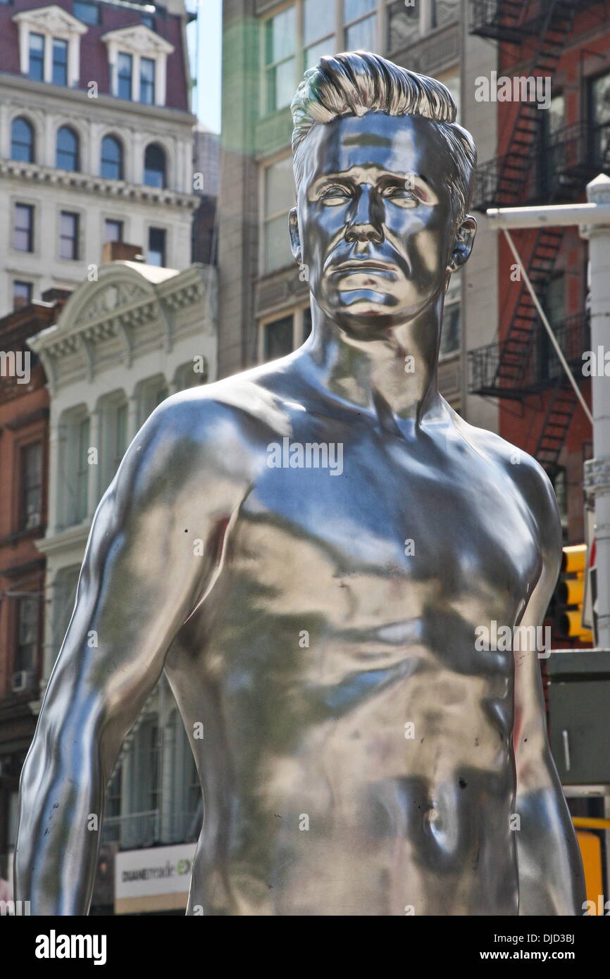 Atmosphere H&M promotes its new ad campaign for the 'David Beckham Bodywear  collection' with a 10 foot statue of football star David Beckham at the  Flatiron building, Manhattan. New York City, USA –