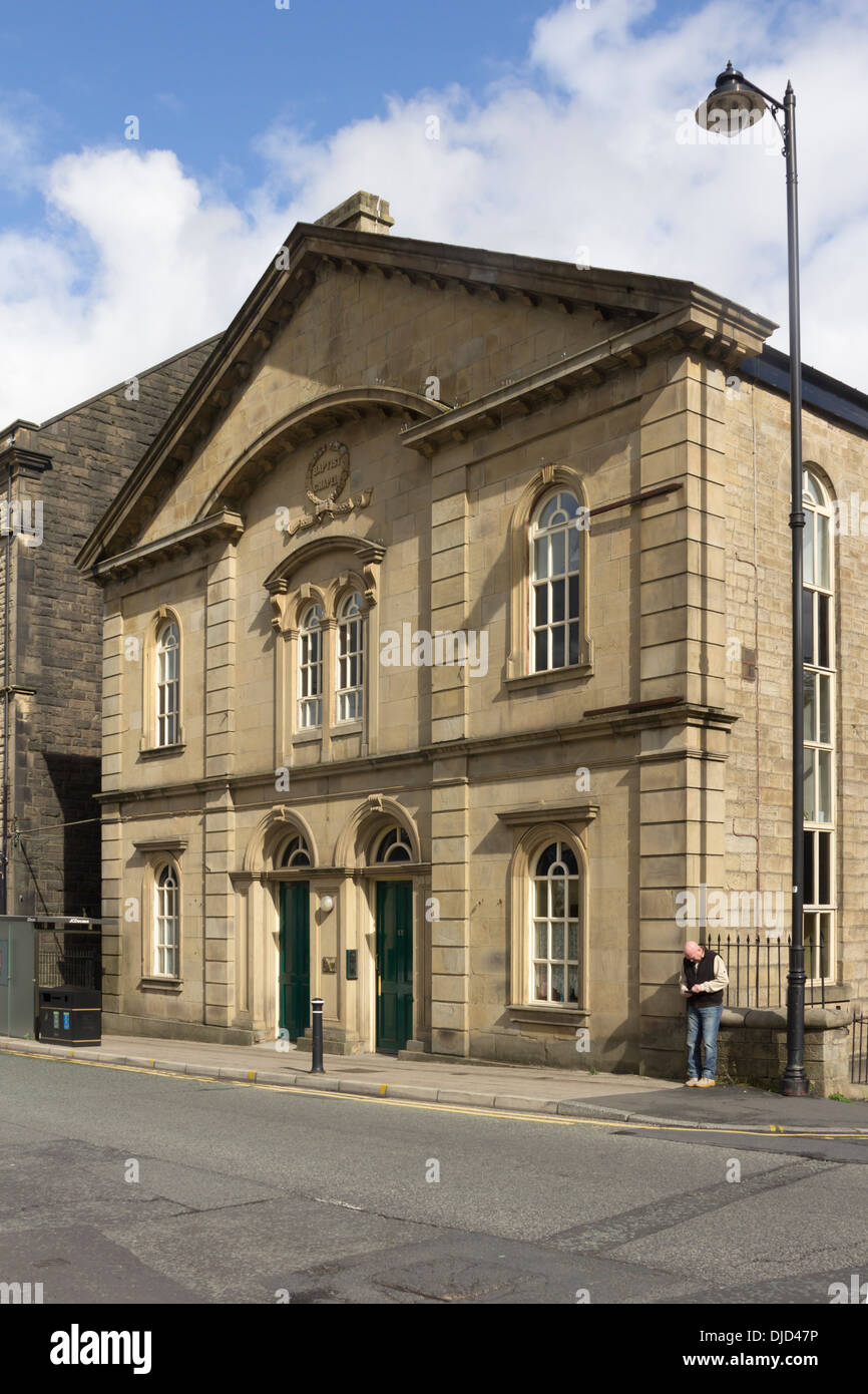 Former Baptist Chapel building on Bolton Street, Ramsbottom, Lancashire. The building was a church until 1971 and is now flats. Stock Photo