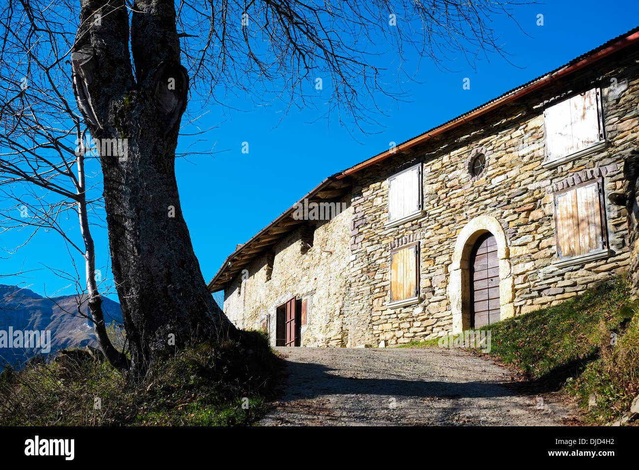 Mountain hut in Val di Scalve, Alps mountains, Italy Stock Photo