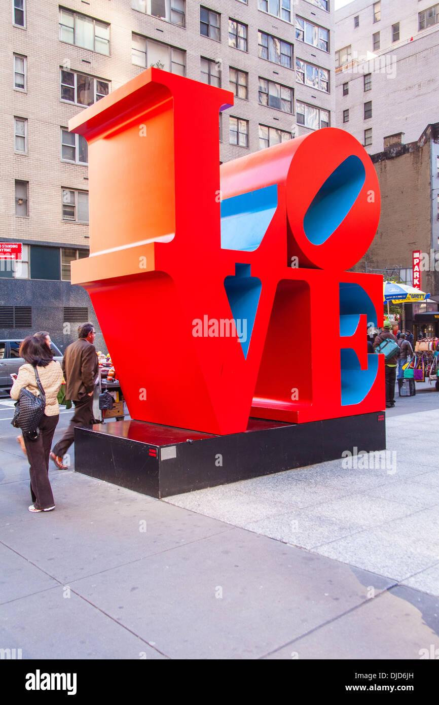 Love sculpture by Robert Indiana, 6th Avenue, Manhattan, New York City
