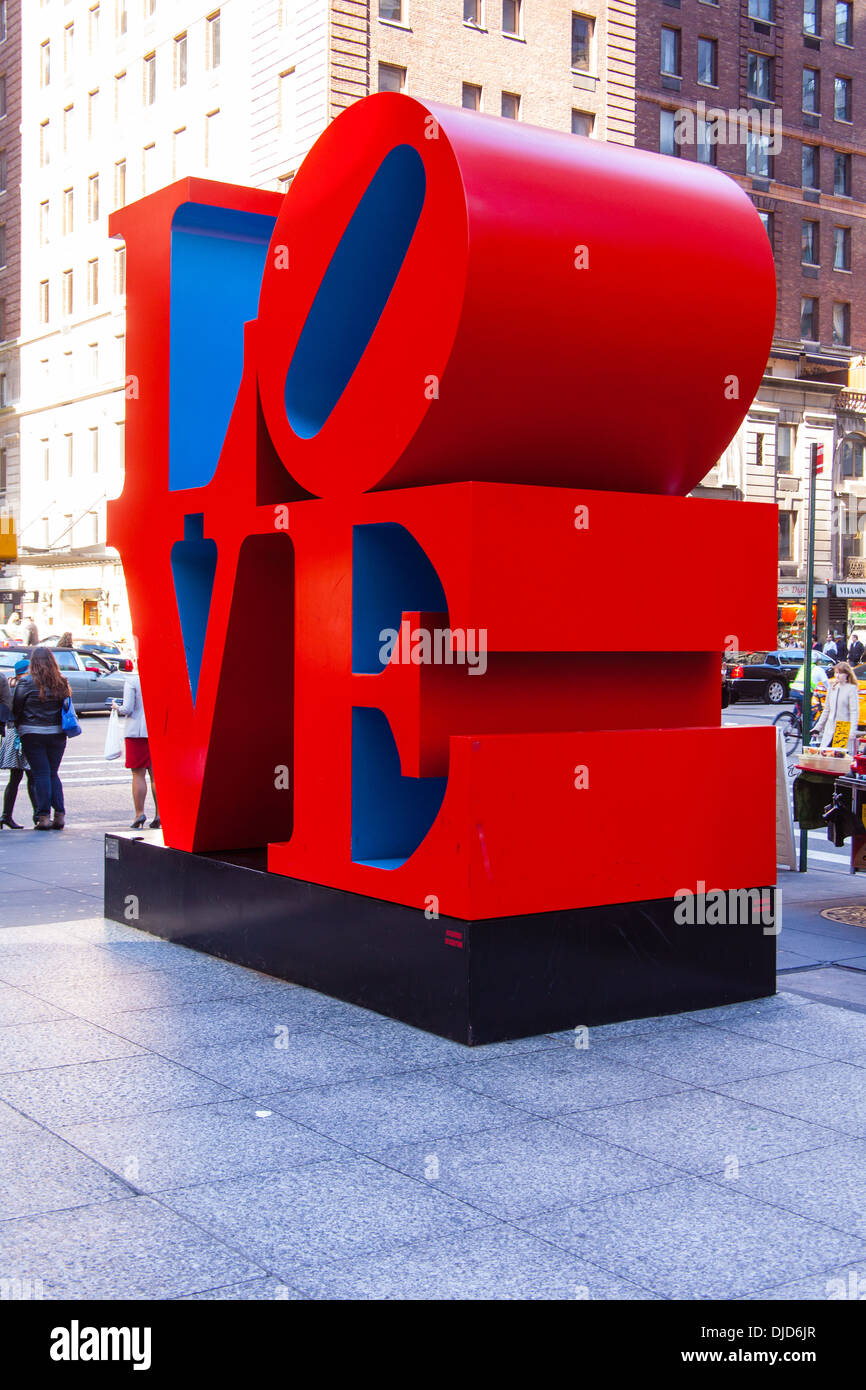 Love sculpture by Robert Indiana, 6th Avenue, Manhattan, New York City
