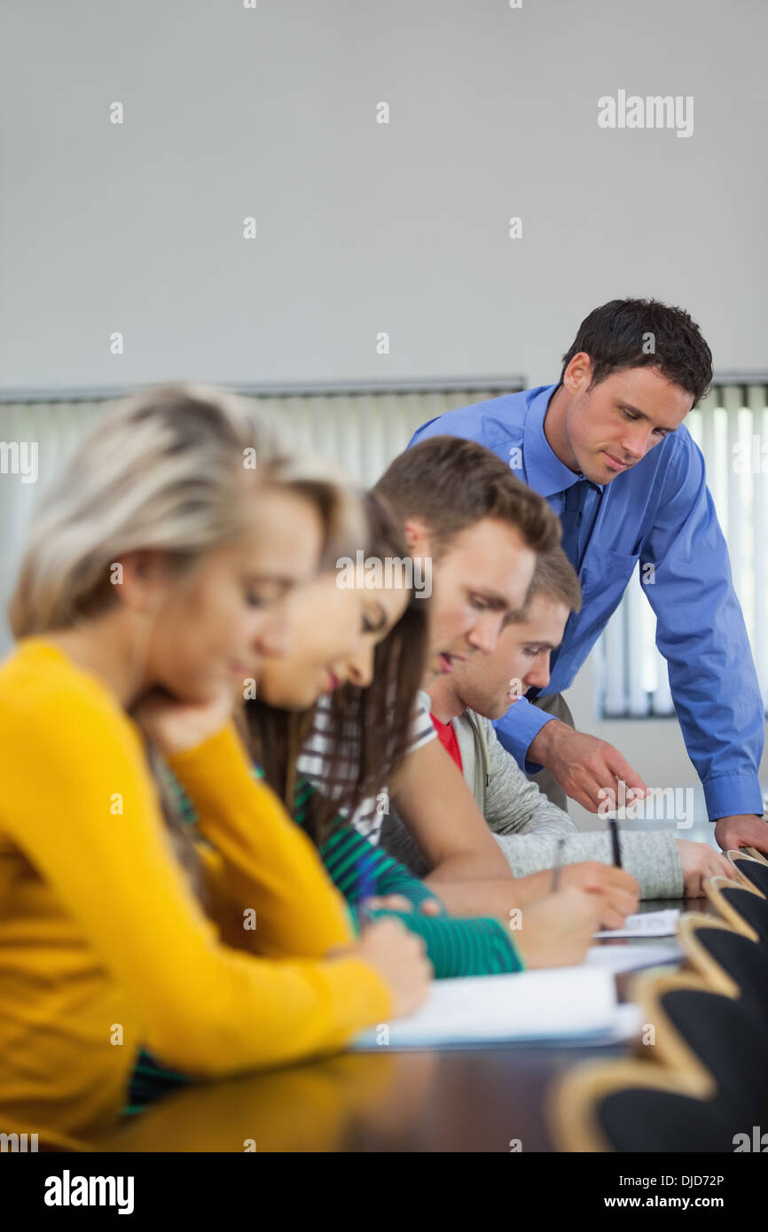 Concentrating students having an exam Stock Photo
