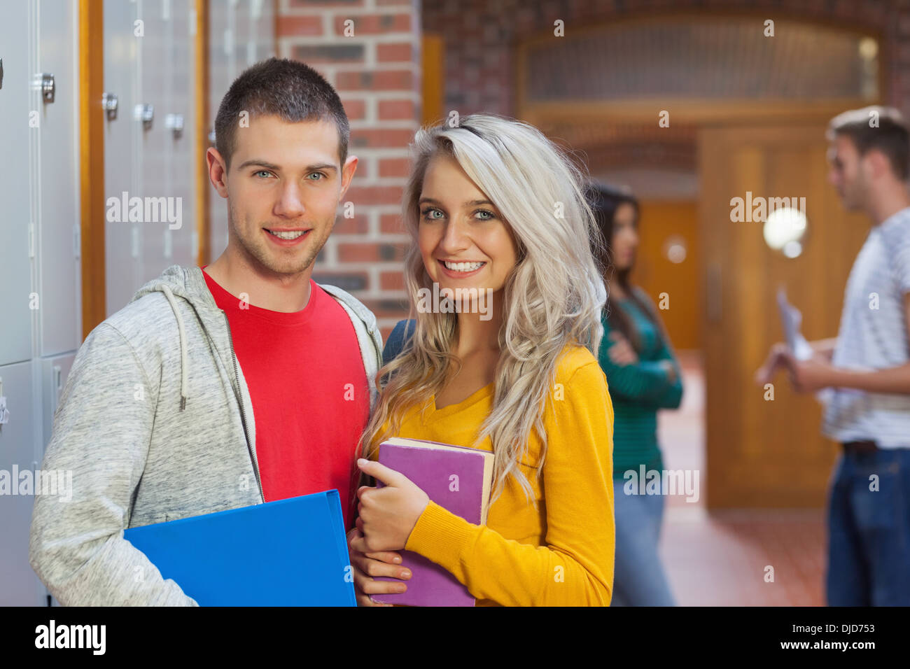 Two smiling students looking at camera Stock Photo