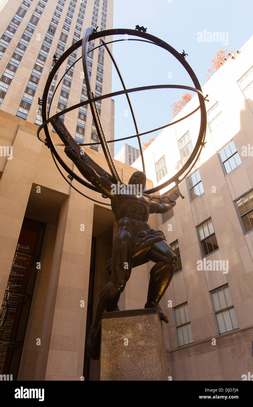Rockefeller Center Statue of Atlas, Fifth Avenue, Manhattan, New York City, United States of