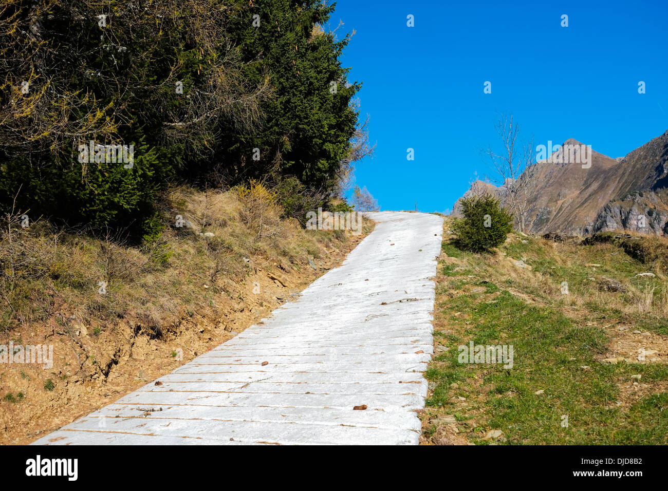 Mountain road in Val di Scalve, Alps mountains, Italy Stock Photo