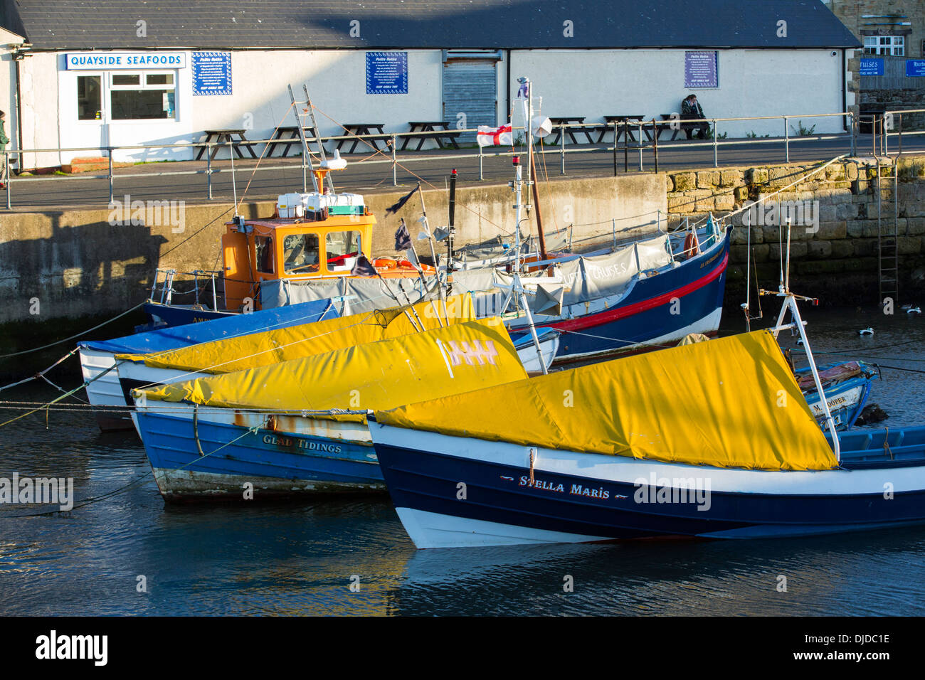 Boats in Amble, Northumberland, UK Stock Photo Alamy
