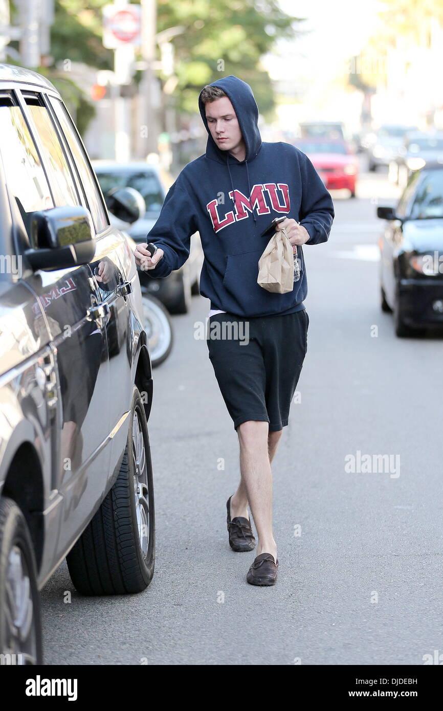 Barron Hilton seen out and about in Beverly Hills wearing a LMU