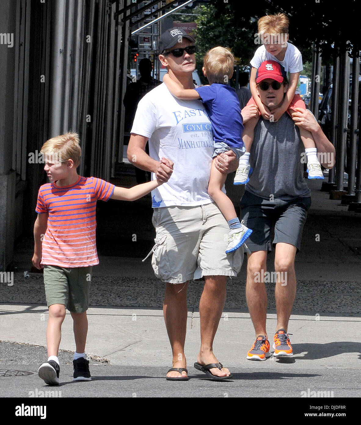 Simon Halls, Matt Bomer and sons Kit, Walker and Henry Matt Bomer and  partner out and about with their three sons New York City, USA - 02.08.12  Stock Photo - Alamy