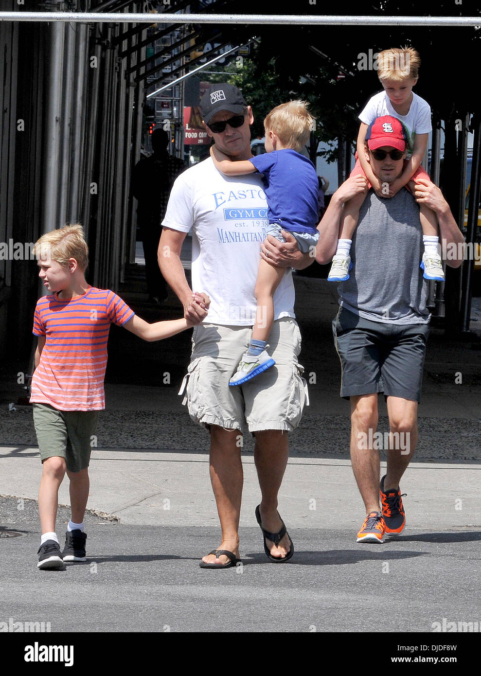 Simon Halls, Matt Bomer and sons Kit, Walker and Henry Matt Bomer and partner out and about with their three sons New York City, USA - 02.08.12 Stock Photo
