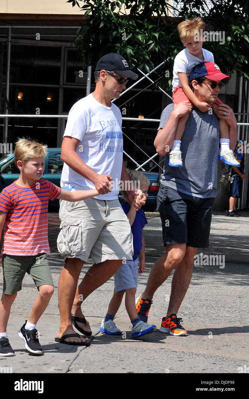 Simon Halls, Matt Bomer and sons Kit, Walker and Henry Matt Bomer and  partner out and about with their three sons New York City, USA - 02.08.12  Stock Photo - Alamy