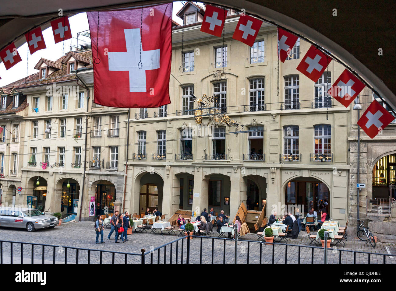 Restaurant Street Cafe, Gerechtigkeitsgasse, Bern Switzerland Stock Photo